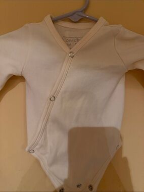 L'ovedbaby Cream Snap-Front Wrap Bodysuit